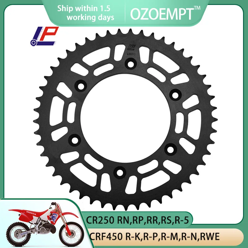 

OZOEMPT 520-49T Motorcycle Rear Sprocket Apply to CR250 RN,RP,RR,RS,R-5 CRF250 R-B,C,D,E CR250 CRF450 R-K,R-P,R-M,R-N,RWE