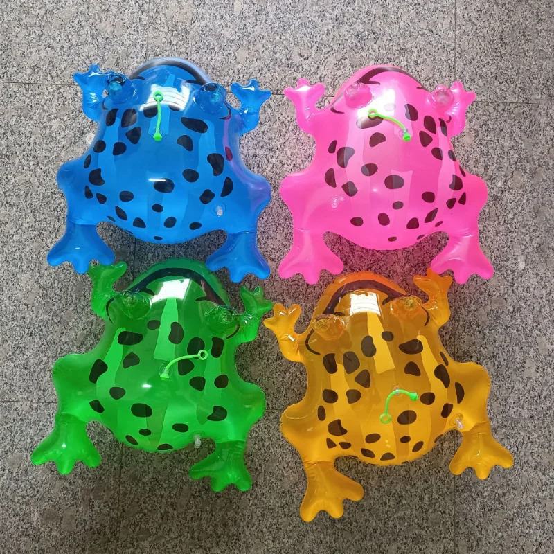 

PVC Inflatable Luminescent Frog Elastic Rope with Light Swimming Frog Floor Stand Toy Parent-child Interaction Frog Balloon