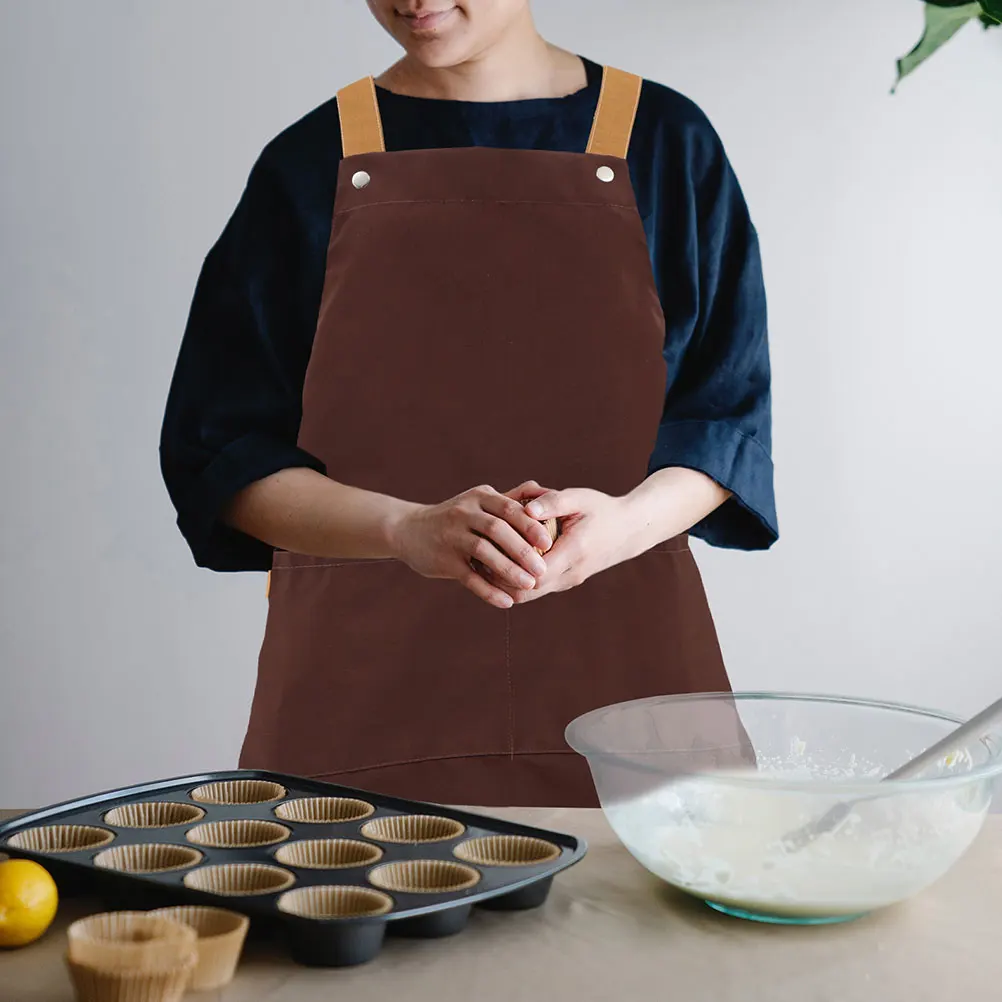 

Baking Apron Simple Accessory Household Grilling Adjustable Domineering Canvas Bbq Cafe Shop Premium Materials