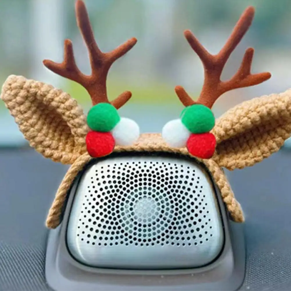 Nordic Antlers Christmas Decoration Cartoon For M5/M7/M9 Audio Hat Smart World S7 Interior Accesories New Year 2025