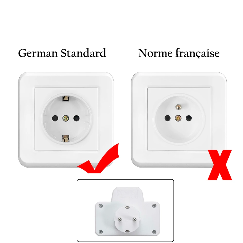 German Electrical Sockets With Switch 16A 250V EU Surface-Mounted 3500W Extensions Germany Standard Adapter Power Plug Strip