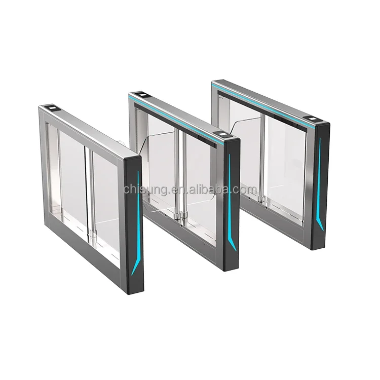 CHISUNG Luxury Automatic Swing Barrier Gate Speedlane Optical Rapid Lane GlassTurnstile for High-end Settings