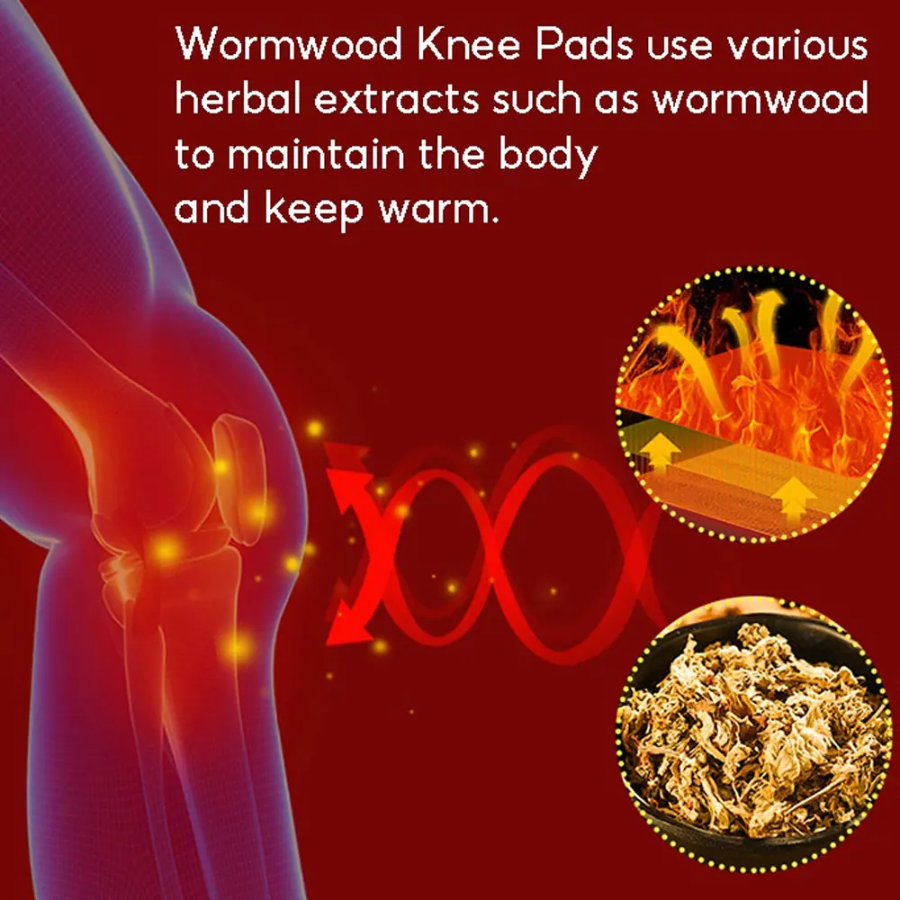 Wormwood Knee Pads Self Heating Four Sided Elasticity To Keep Warm Old Cold Legs for Men and Women Elderly Joint Protection Calf