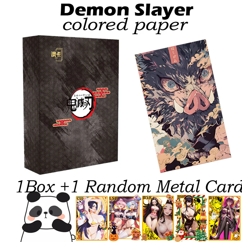 

AOKA Demon Slayer Colored Paper Collection Card Hobby Anime Game Rare Card CCG Nezuko Doujin Booster Box Kids Toy Gift