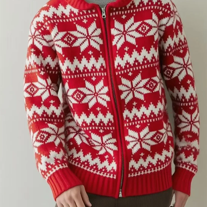 Cárdigans de punto informales de manga larga con cuello vuelto y código de Color para hombre, cárdigans de punto a la moda, estilo coreano, Otoño e Invierno