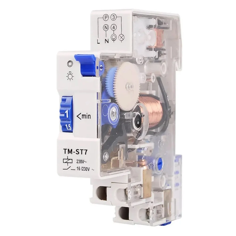 TM-ST7 Timer Switch 220V For Street Lights Neon Lights Mechanical Stair Timer Switch Din Rail Staircase Timer Switch