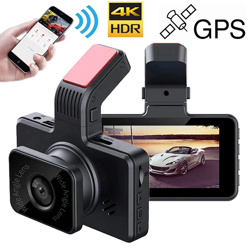 

Car DVR WiFi GPS Dash Cam Night Vision 4K 2160P Vehicle Camera Driving Video Recorder Black Box Auto Dashcam Car Accessories