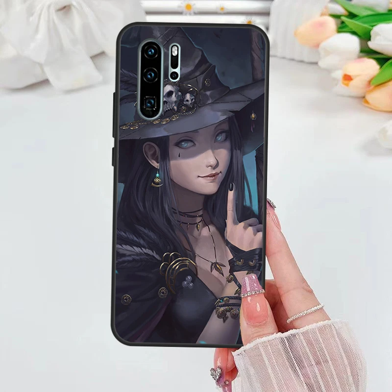 Halloween Witch Girl Art Case For Huawei Nova 11i 8i 7i 3i Y70 Y90 Y60 Y61 5T 9 10 SE P Smart Z P30 P40 Lite P60 Pro