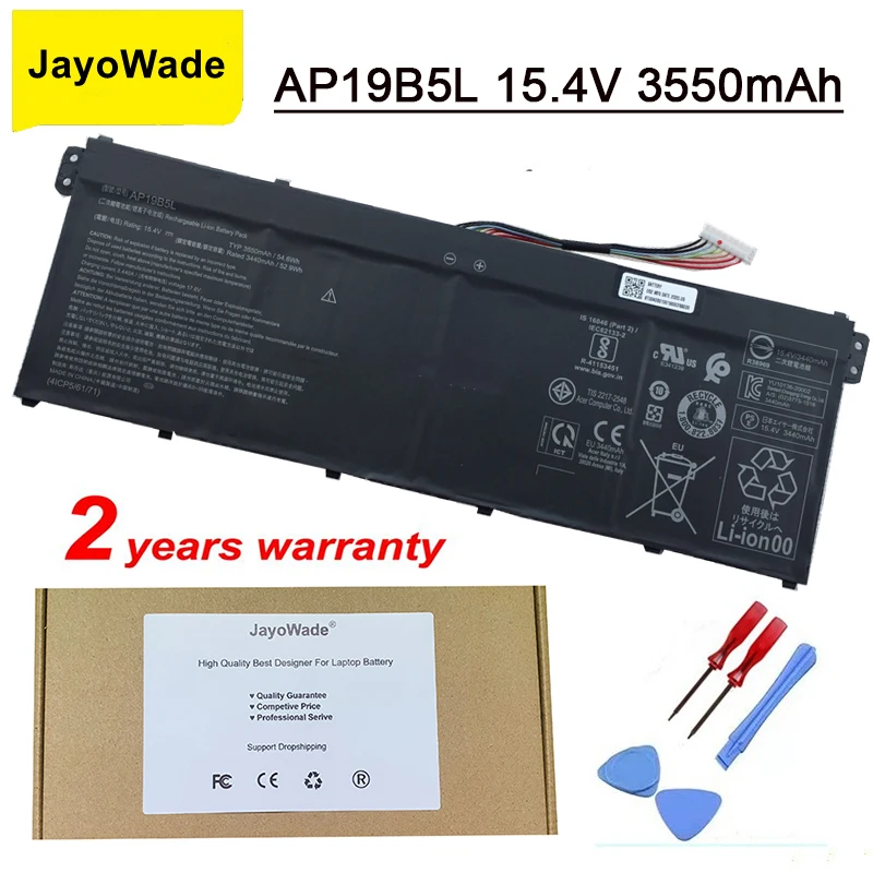 

JayoWade AP19B5L Laptop Battery For Acer Aspire A515-44-R5XW A515-43 Sf314-42 SP314-21N-R5FR A515-44-R5XW Vero AV15-51 3550mAh