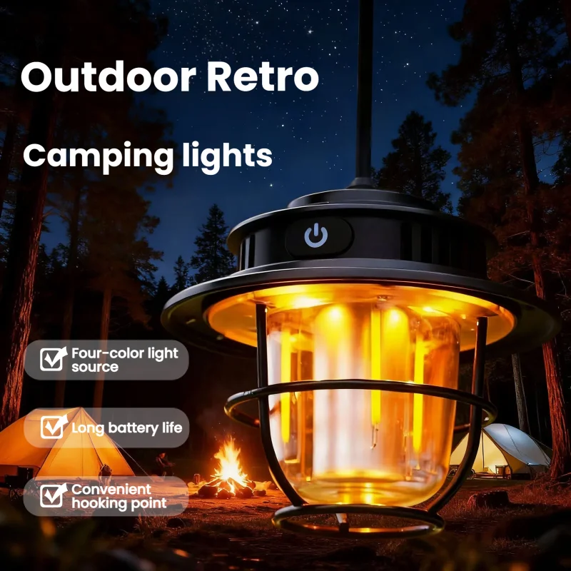 Portable Camping Light LED Multi Function Emergency Light Waterproof Hanging Light Suitable For Garden Patio Camping Decoration