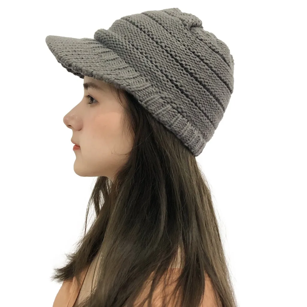 Solid Women Casual Beanies For Girls Winter Keep Warm Caps Stitching Outdoor Plush Hats Crochet Knit Beanie Cap Женские Шапки