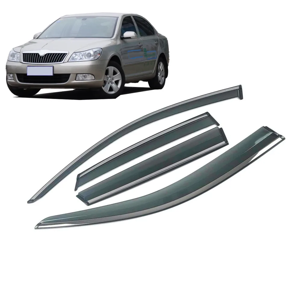 

For Skoda Octavia 5E 1Z 2004-2019 Car Window Sun Rain Shade Visors Shield Shelter Protector Cover Trim Frame Sticker