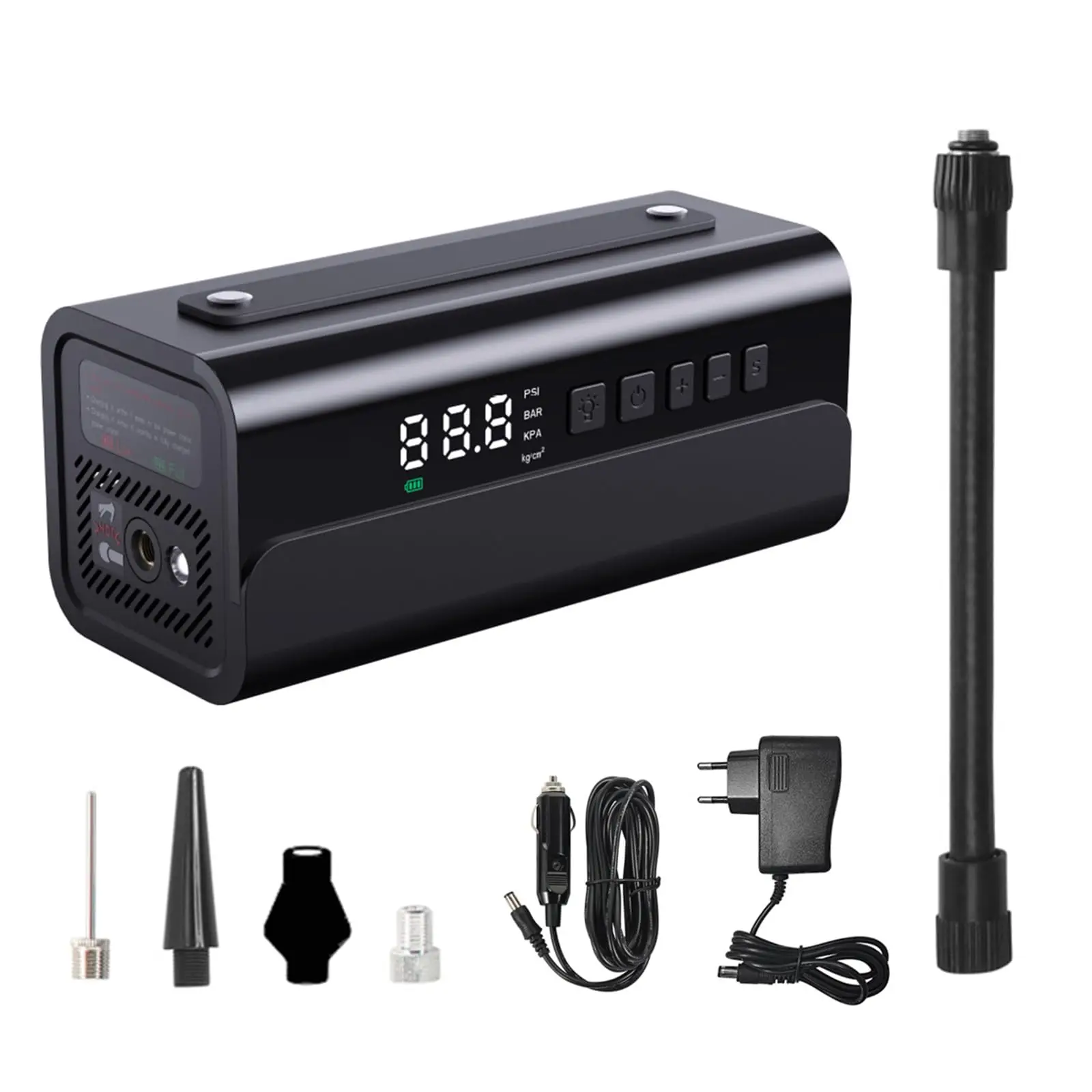 

Tire Inflator Portable Air Compressor with LED Light,Rechargeable Cordless Air Pump for SUV RV Car Tires,Tire pressure detection