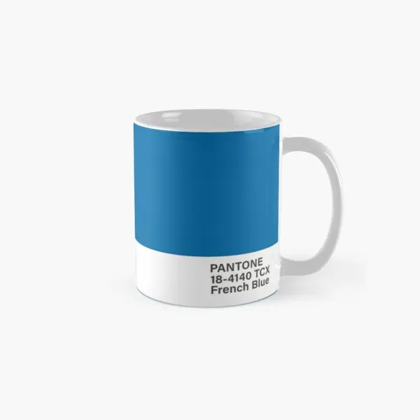 Pantone 18 4140 Tcx French Blue Classic  Mug Coffee Photo Simple Cup Design Tea Gifts Handle Round Picture Image Printed