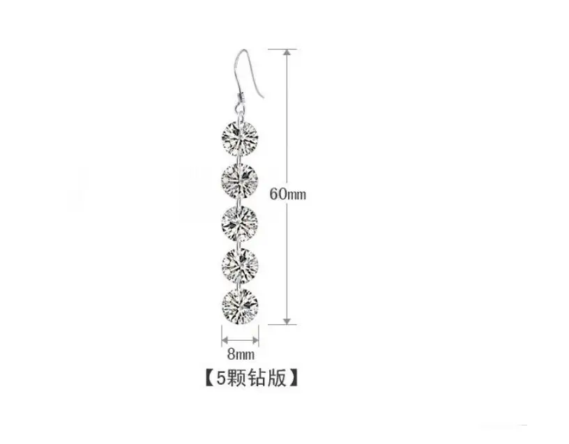 Moissanite Drop Earrings For Women Long Tassel 3ct D Color Full Moissanite Diamond Engagement Gift Earring S925 Silver Jewelry