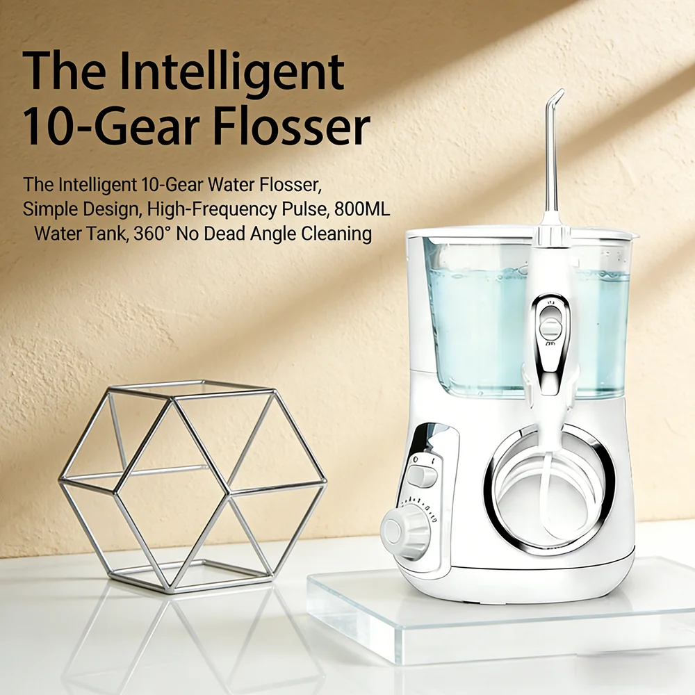 

Electric 10 Modes Desktop Oral Irrigator 800ML Water Flosser Dental Care Tool Prevent Bad Breath