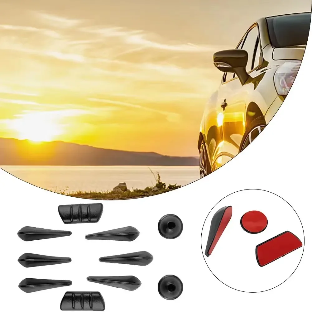 10x Universal Car Fairing Body Spoiler Sticker Lowering Wind Noise Reduction Protective Sticker Body Deflector Auto Accessories