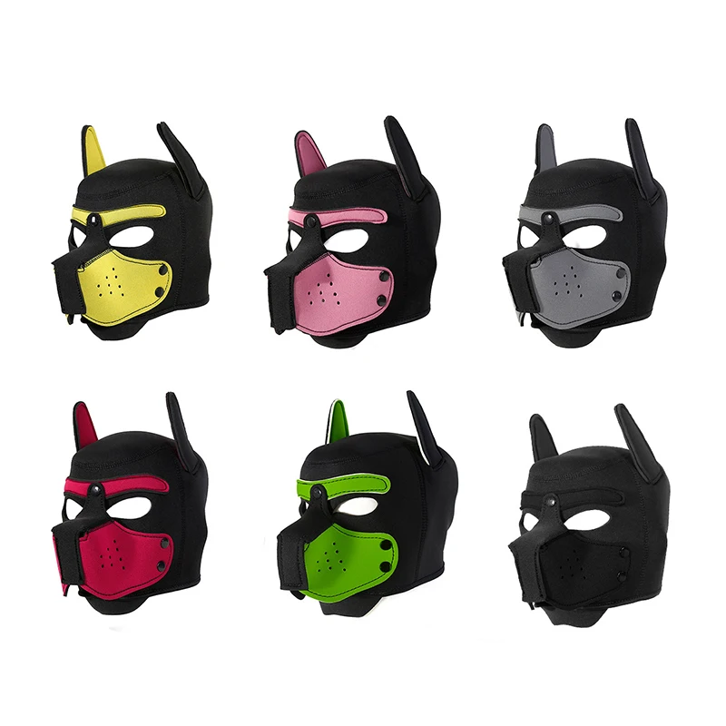 Dog Head Mask Hood Mask Cosplay Erotic Mask Bdsm Masks Bondage Slave Pet Roleplay Party Halloween Masquerade Mask Sex Toys