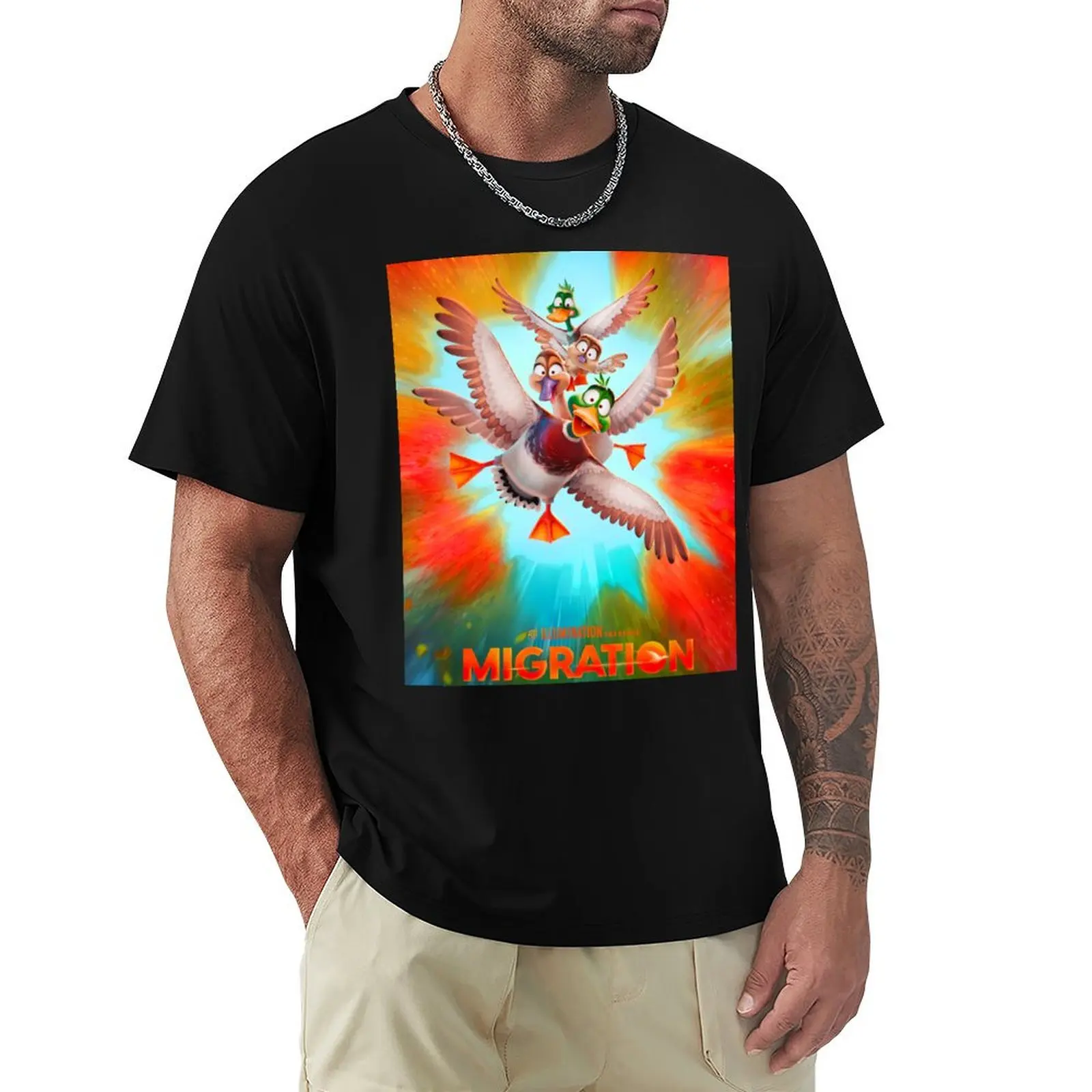 Migration T-Shirt Novelty Print Casual Tee Shirt