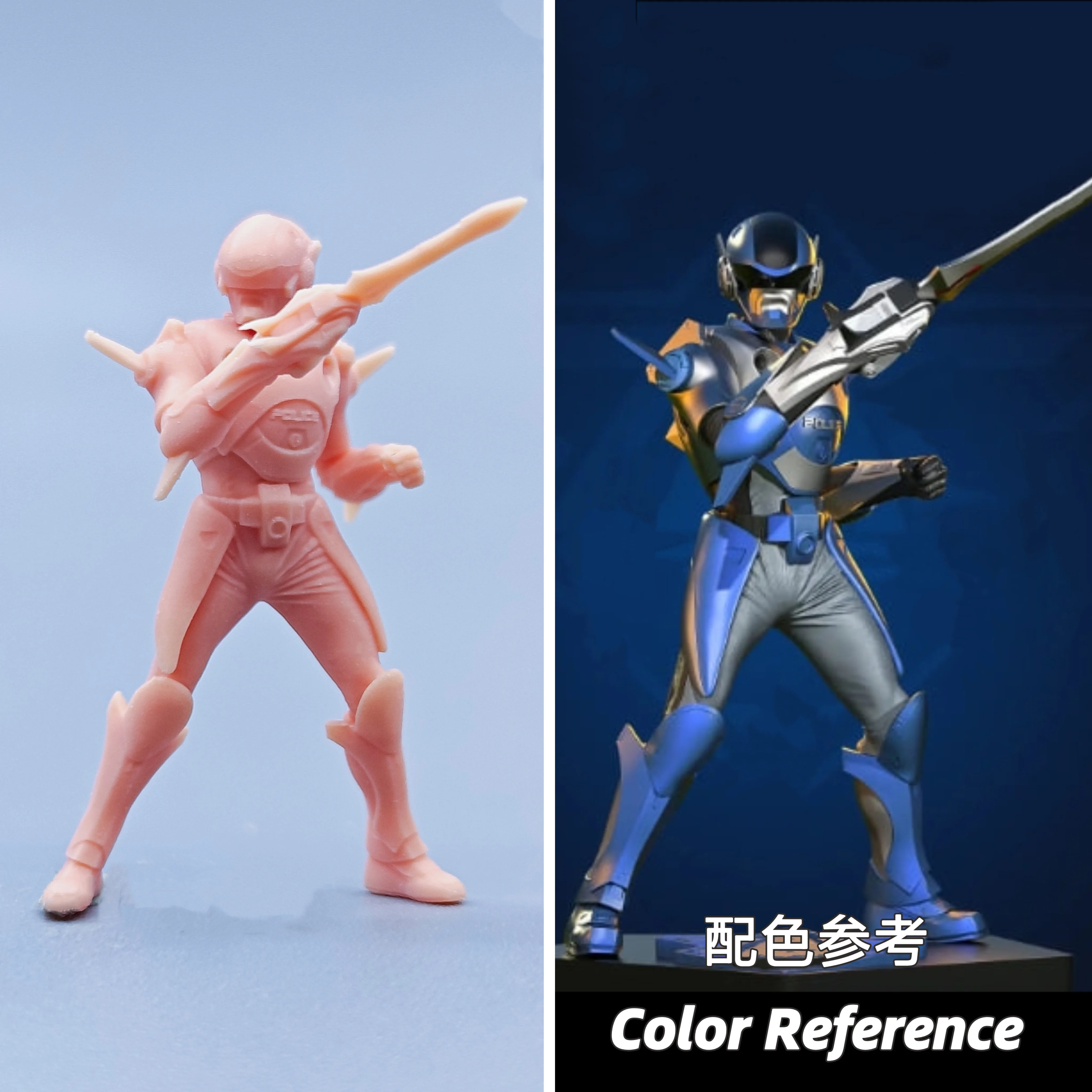 

1/64 1/43 Figurines Scale Model Resin Blue Warrior Uncolored Miniatures Diorama Hand-painted D531