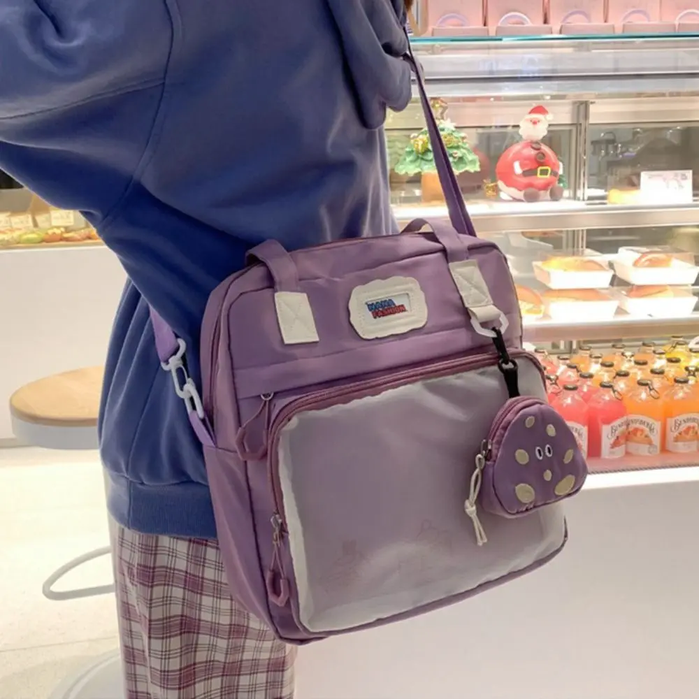 Crossbody Purse Clear Small Ita Bag Japanese Style Multi-purpose Pin Display Bag PVC Portable Clear ItaBag Girls