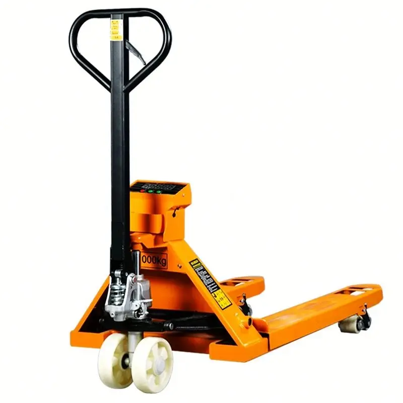 

Гидравлическая ручная тележка для поддонов - оранжевая ручная тележка для складской логистики, усиленная конструкция