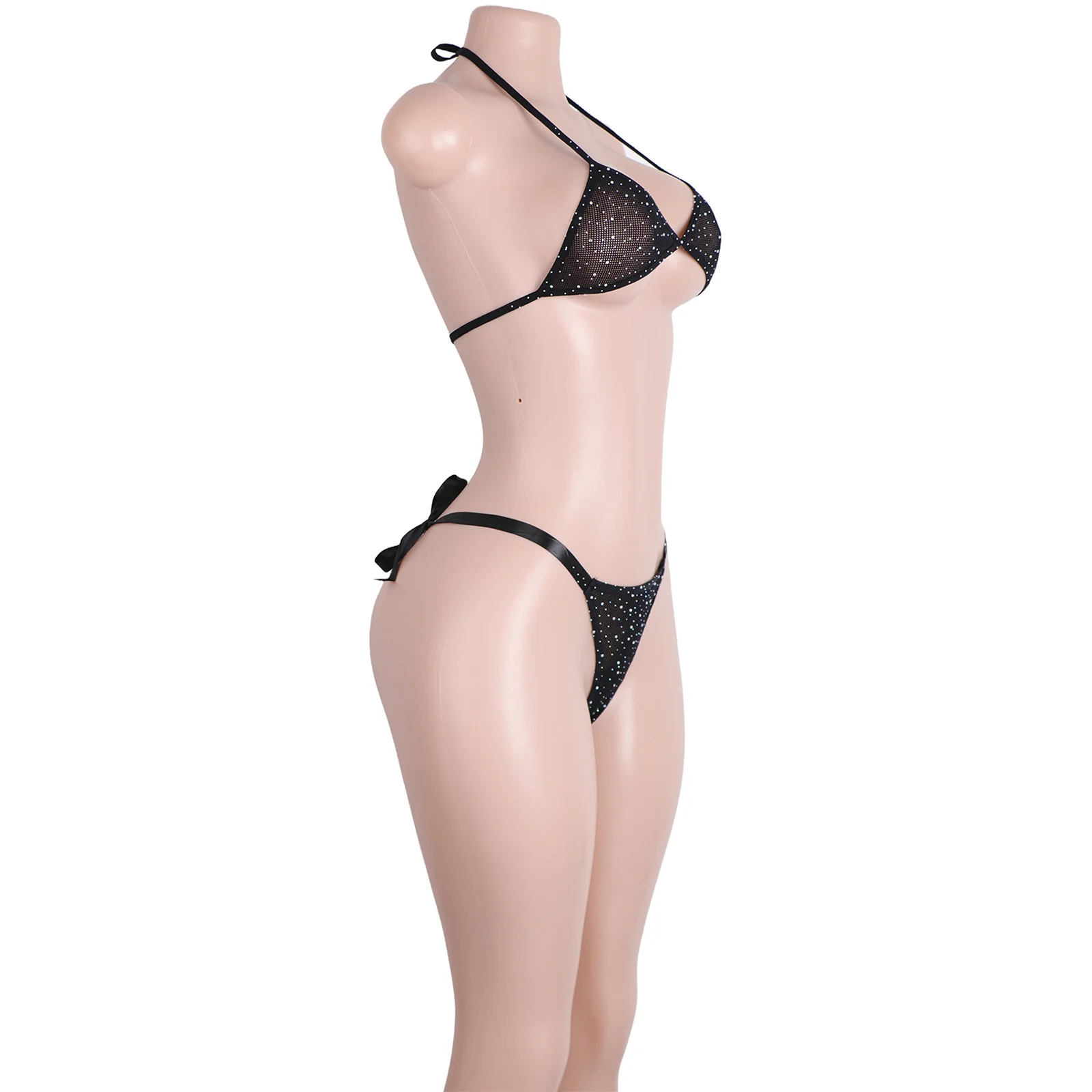 الماس البرازيلي البيكينيات تألق ملابس السباحة الغريبة حجر الراين أعلى قطعتين مجموعات الصيف منتجع ارتداء القطب أداء الرقص وتتسابق