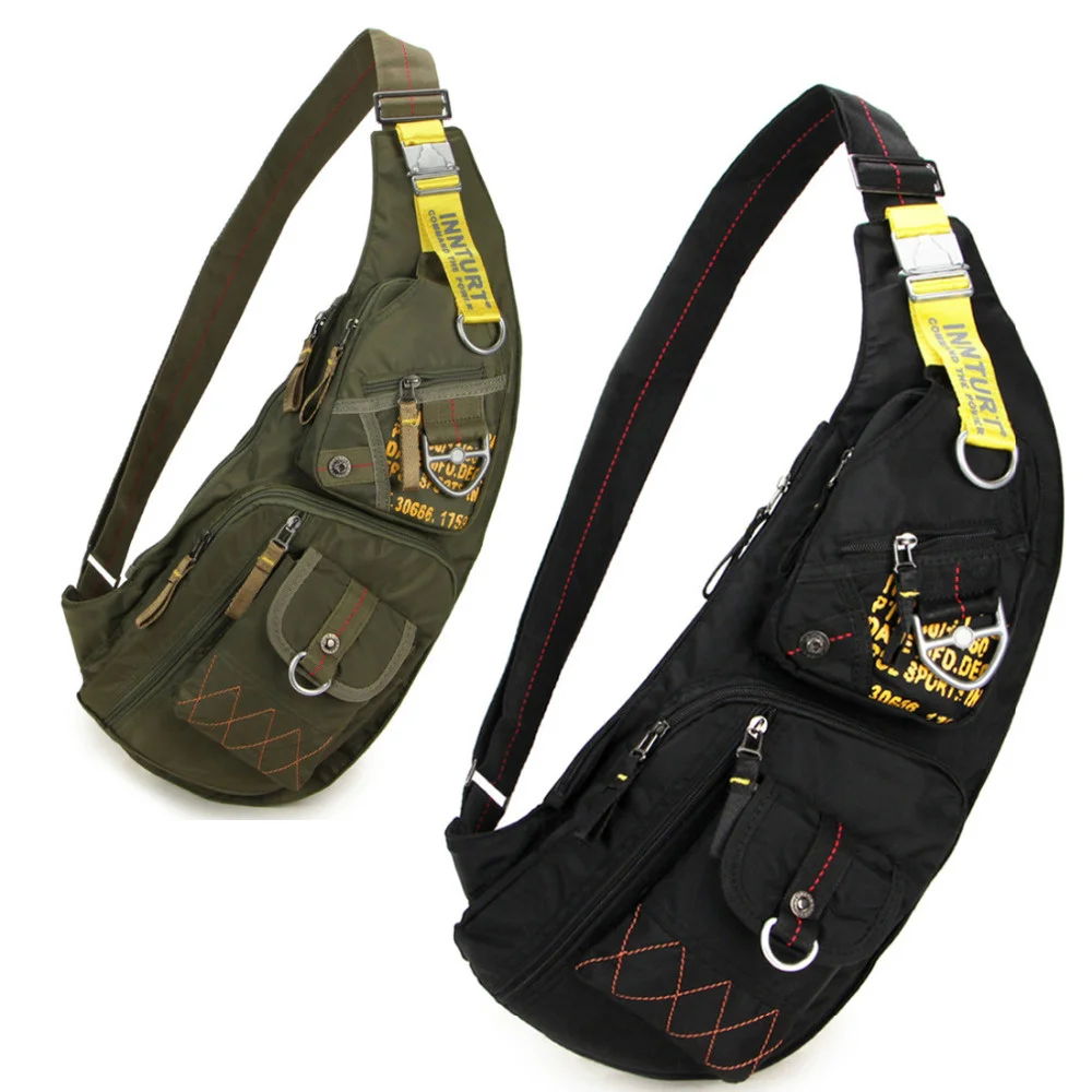 Mochila individual de nailon para hombre, bolsa cruzada de pecho, militar, de asalto, de viaje, impermeable, de mensajero