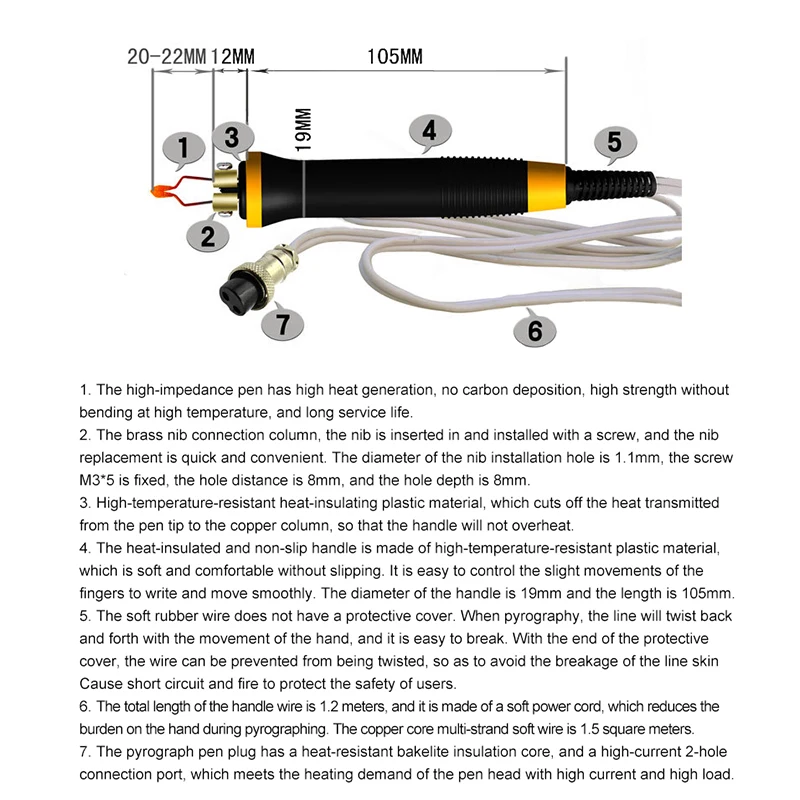 Professional Pyrography Pen Carving Soldering Electrocautery Pen Soldering Iron Pen Gourd Pyrography Machine Gourd Craft Tool