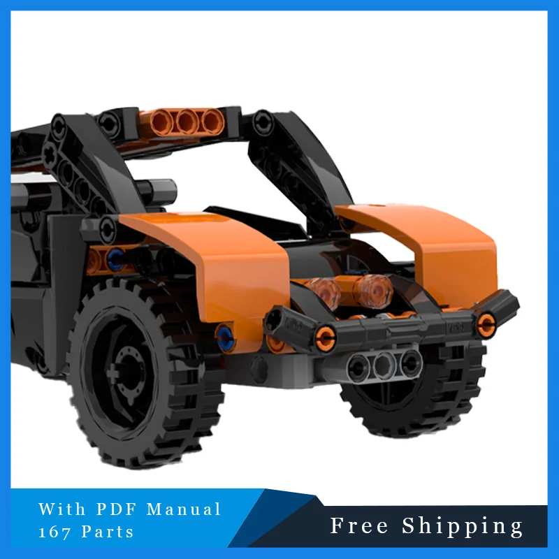 167 قطعة الإبداعية البرتقال سرعة السيارة الخارقة وحدات MOC اللبنات نموذج الأطفال التعليم DIY بها بنفسك تجميع مجموعة ألعاب هدية الكريسماس #4