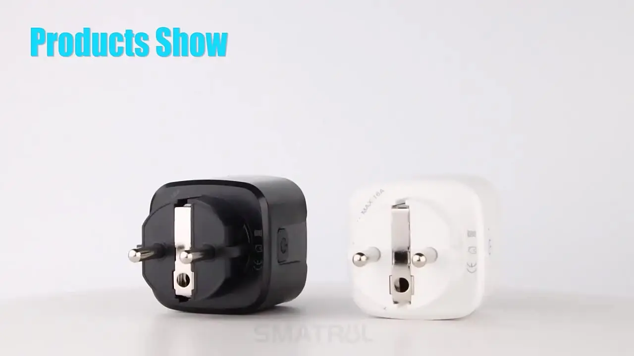 전력 모니터링 기능이 있는 WiFi 20A 소켓 Tuya Smart EU 플러그 타이머와 호환 가능 어린이 잠금 콘센트 Google Home Alice SmartThings Alexa