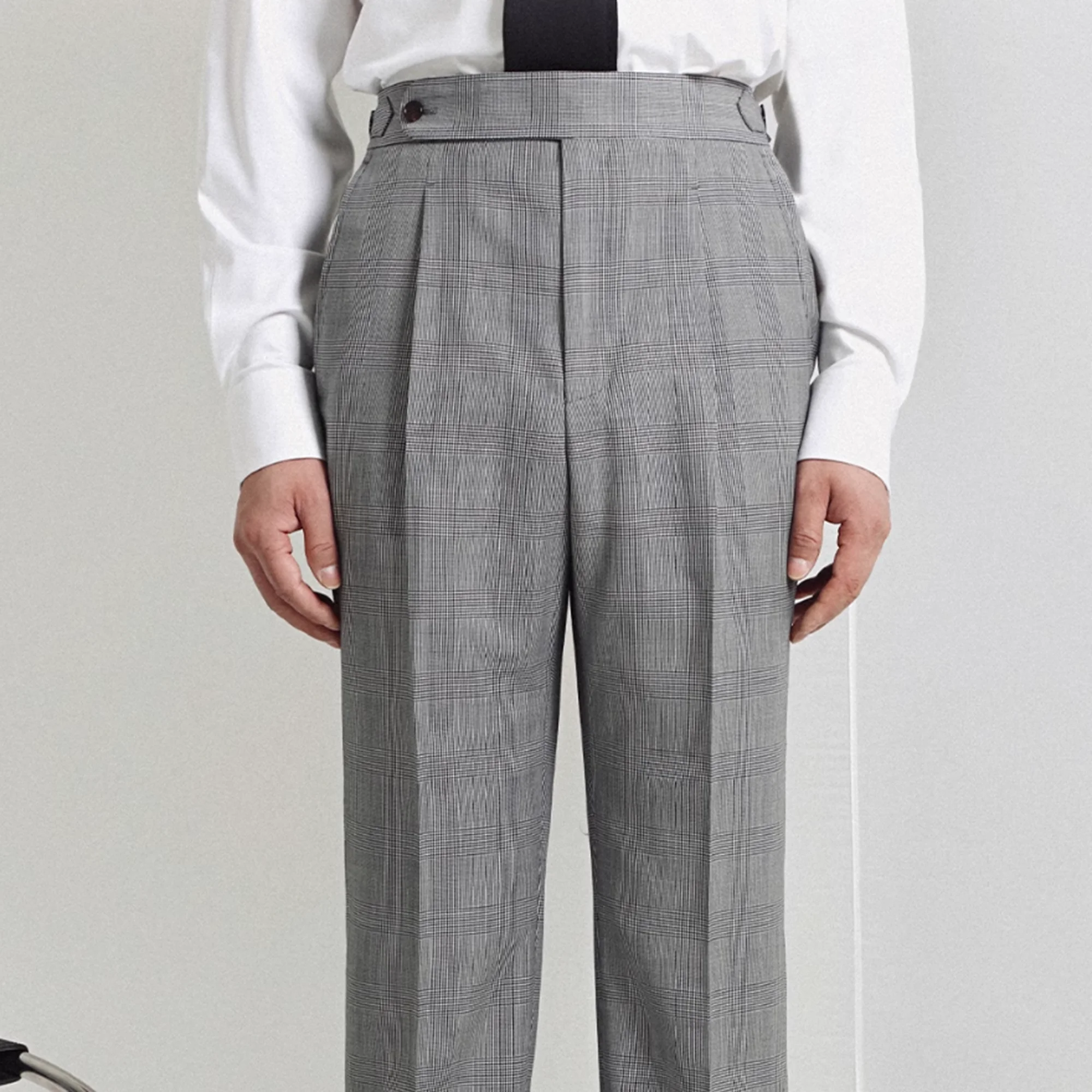 

Men's Suit Pants Regular Fit Formal Straight Pants for Business Office Meetings Wear Grid Pants Customize