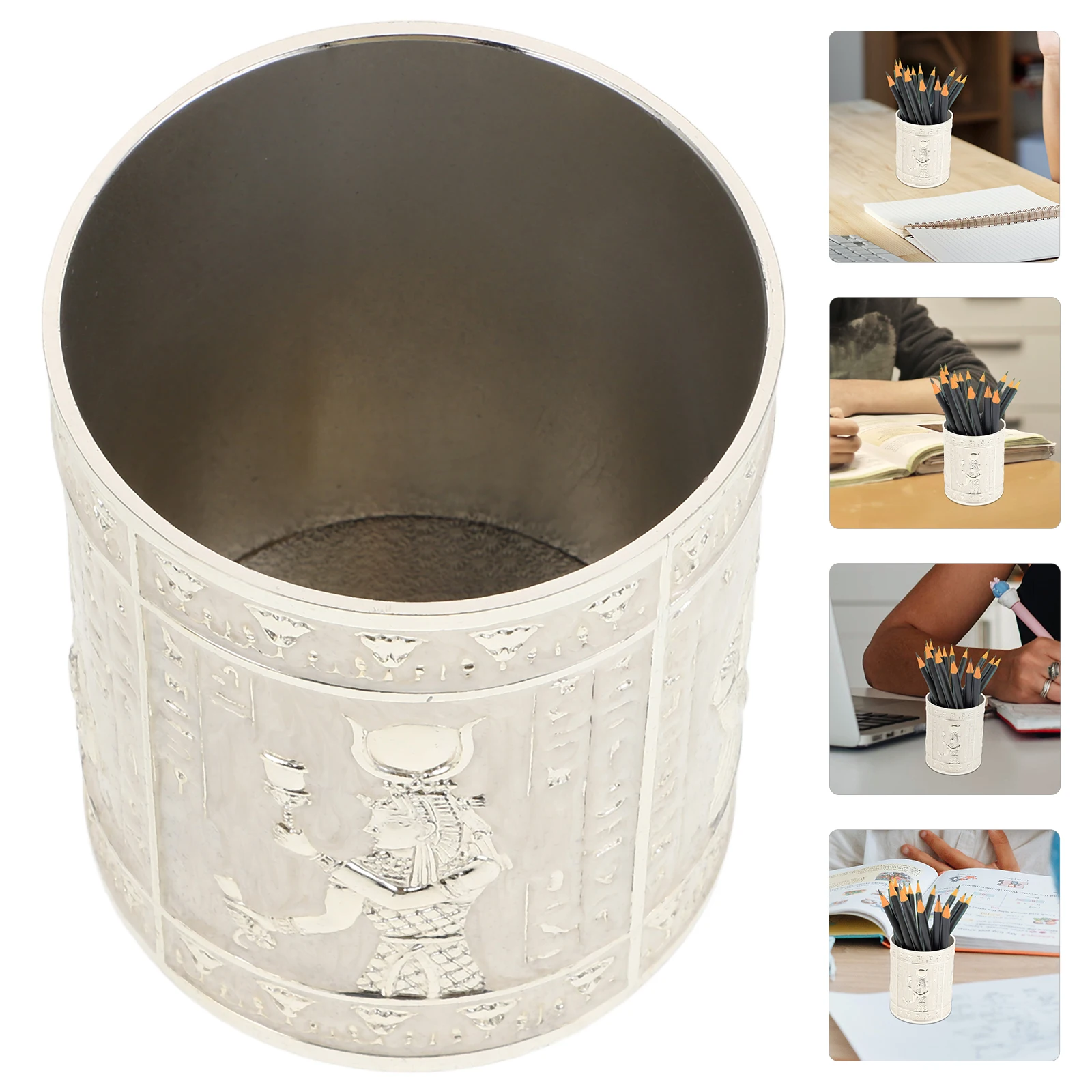 

Vintage Pen Holder Retro Style Creative Office Pen Bucket Desktop Organizer Brush Holder For Home Study Room
