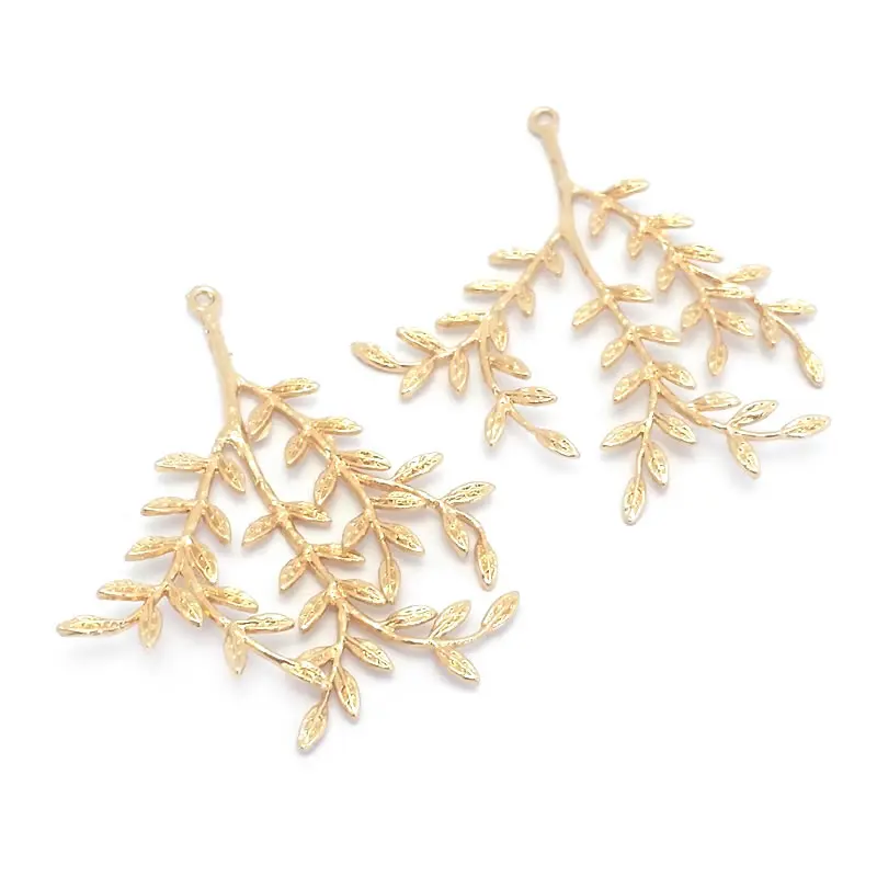 High Quality 18K Gold Color Brass Tree Branch Charms Pendants Diy Jewelry Making Supplies Earrings Accessories for Women