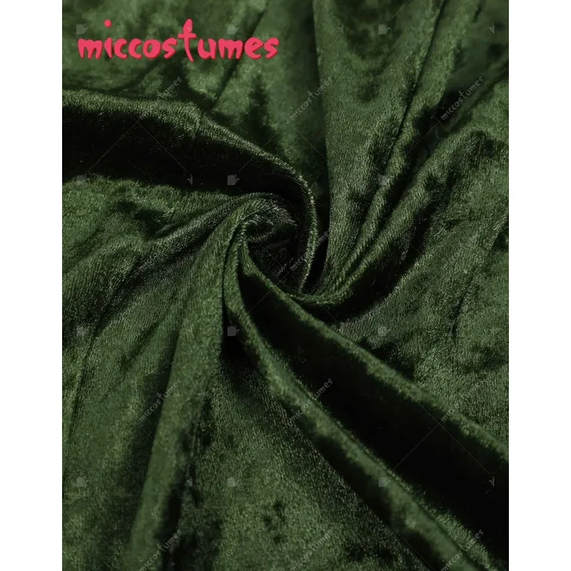 CyMICCOSTUMES عصر النهضة القرون الوسطى نمط Elinor مشتق طويل الأكمام واسعة فستان أخضر مخملي وسلسلة الخصر تأثيري حلي