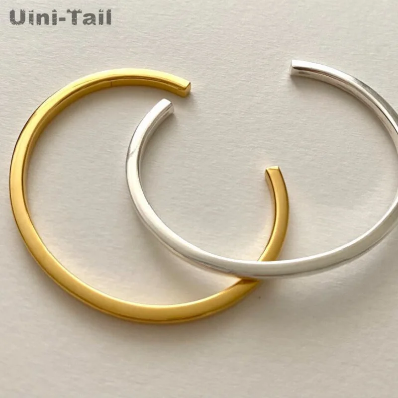 Uini-Tail Hot Selling New 925 Tibetan Silver Simple Fashion Smooth Bracelet Trend Dynamic Ancient Method Made of High Quality