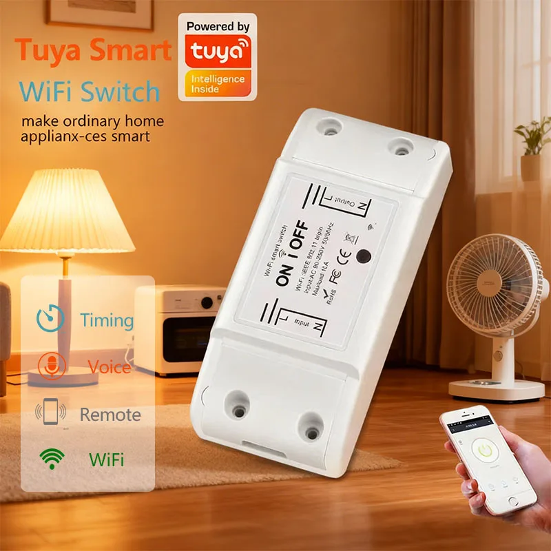 

Tuya WiFi Smart Switch APP Wireless Controller Universal Breaker Timer Smart Life Work Switch Lncluding Bluetooth