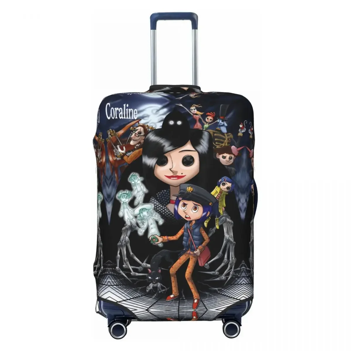 

Custom Halloween Horror Film Coraline Suitcase Cover Dust Proof Travel Luggage Covers for 18-32 inch