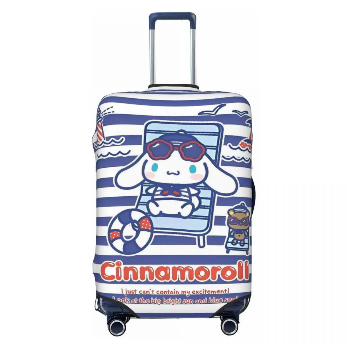 

Whimsical Cinnamoroll Cartoon Suitcase Cover Cruise Trip Vacation Useful Luggage Accesories Protection