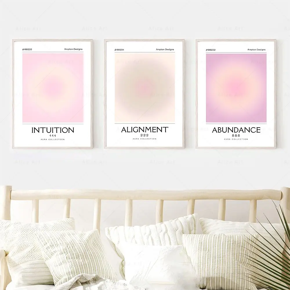 

Intuition Alignment Abundance Print Positive Aura Energy Posters Gradient Spiritual Wall Art Canvas Painting Living Room Decor