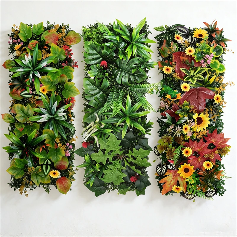 New 25x75cm Artificial Plants Grass Wall Panel  Hedge for Indoor Outdoor Home Garden Vertical Decoration Fake Plant Grass Weddin