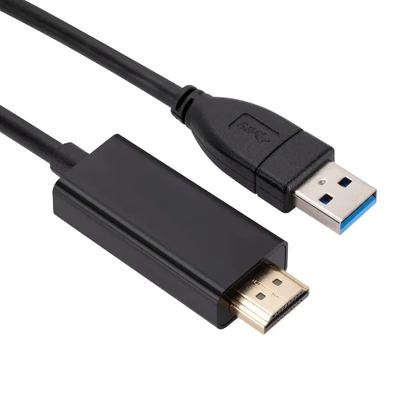 MnnWuu 1080P HD Portable USB 2.0 To HDMI-compatible Audio Video Adapter Converter Cable 1.8M USB TO HDTV for Windows 7/8/10 PC