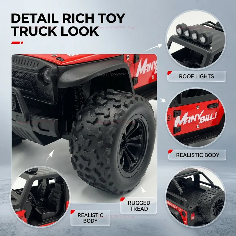 NEW 1/16 Scale Off Road RC Truck 2WD High Speed 20KmH Durable All Terrain Monster Truck for Adults Kids Remote Control Toy Gifts - view 5