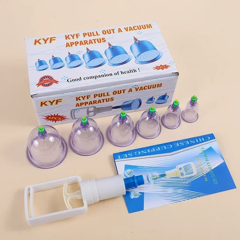 

Household Cupping Therapy Set Vacuum Suction Cup Pump ABS Thick 6 Cans Cupping Massage Cups Acupuncture Massager Health Care