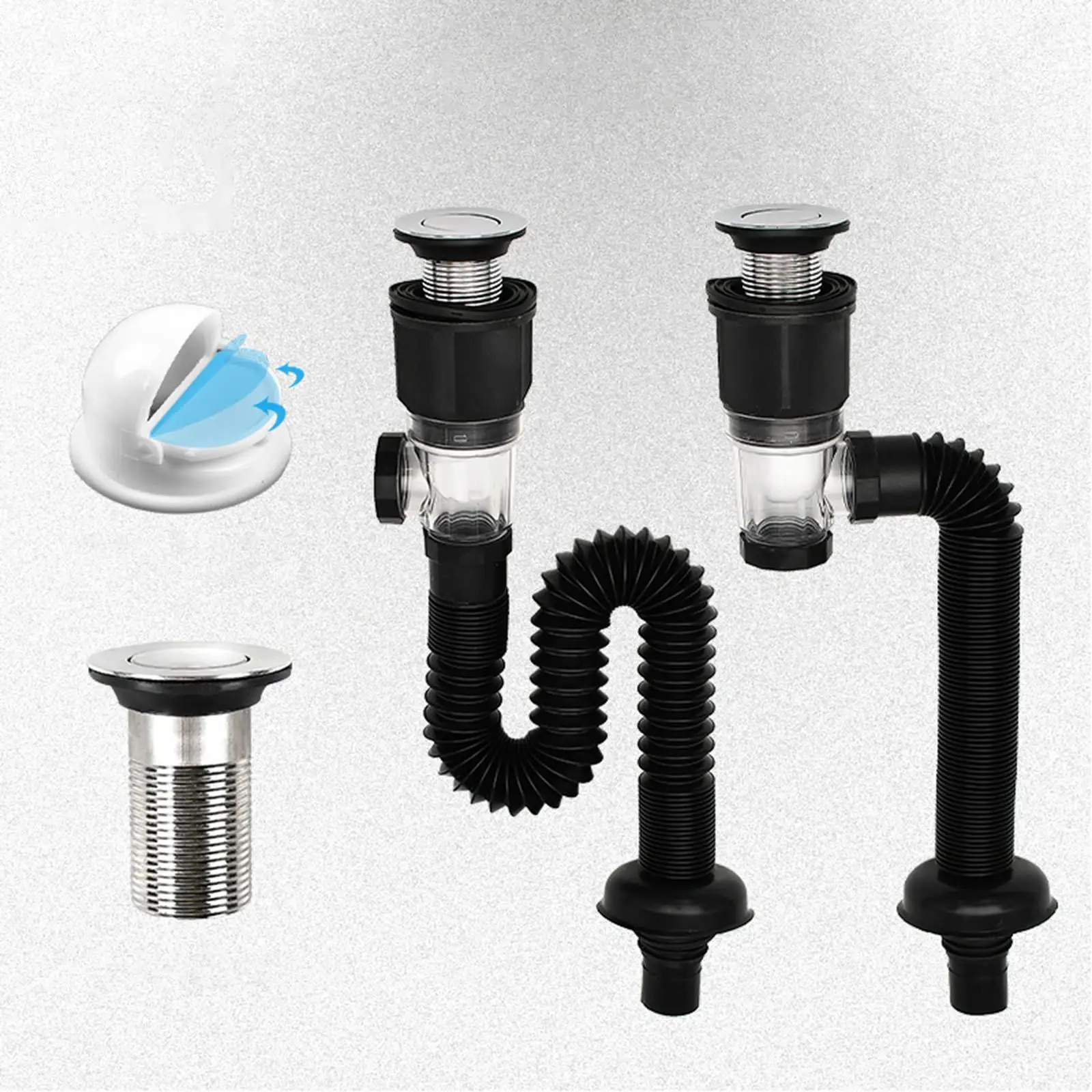 

Flexible Plumbing Hose for Kitchen Sink Drain Pipe 80cm Universal Water Pipe for Bathroom Faucet Installation