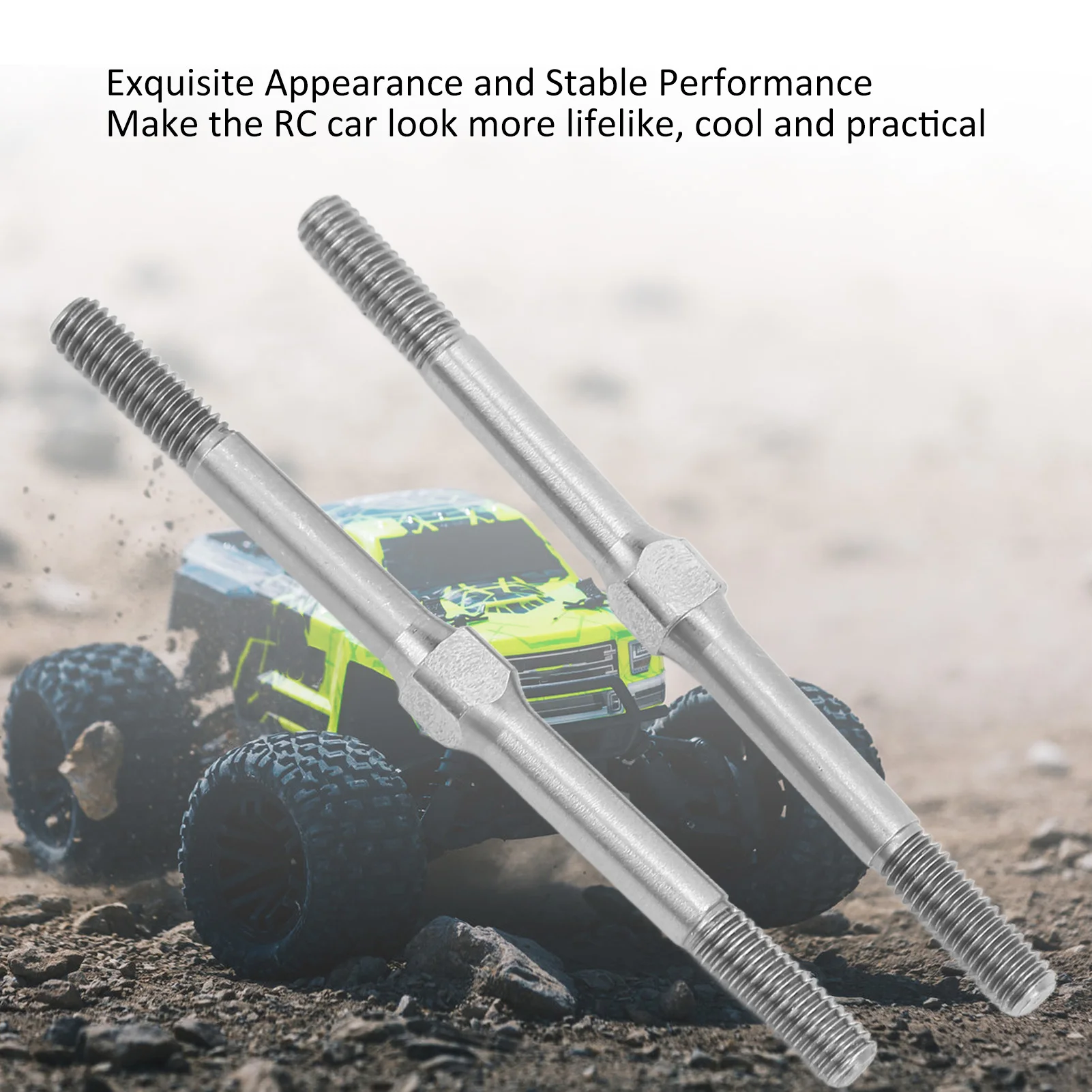 M4 63 مللي متر الصلب وصلة ربط المقطورة قضيب ترقية عدة ل ARRMA الجرانيت 1/10 RC سيارة الفضة 2 قطعة-قطع غيار عالية القوة