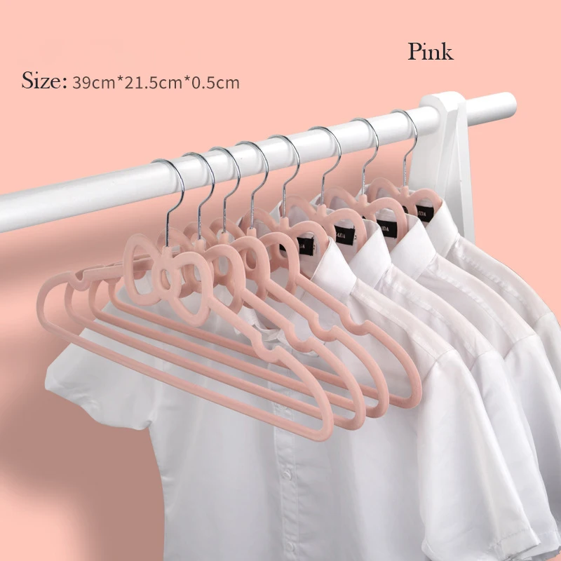 5PCS/LOT Premium Velvet Clothes Hangers with Bowknot Non-Slip Flocking Hangers Coat Hanger