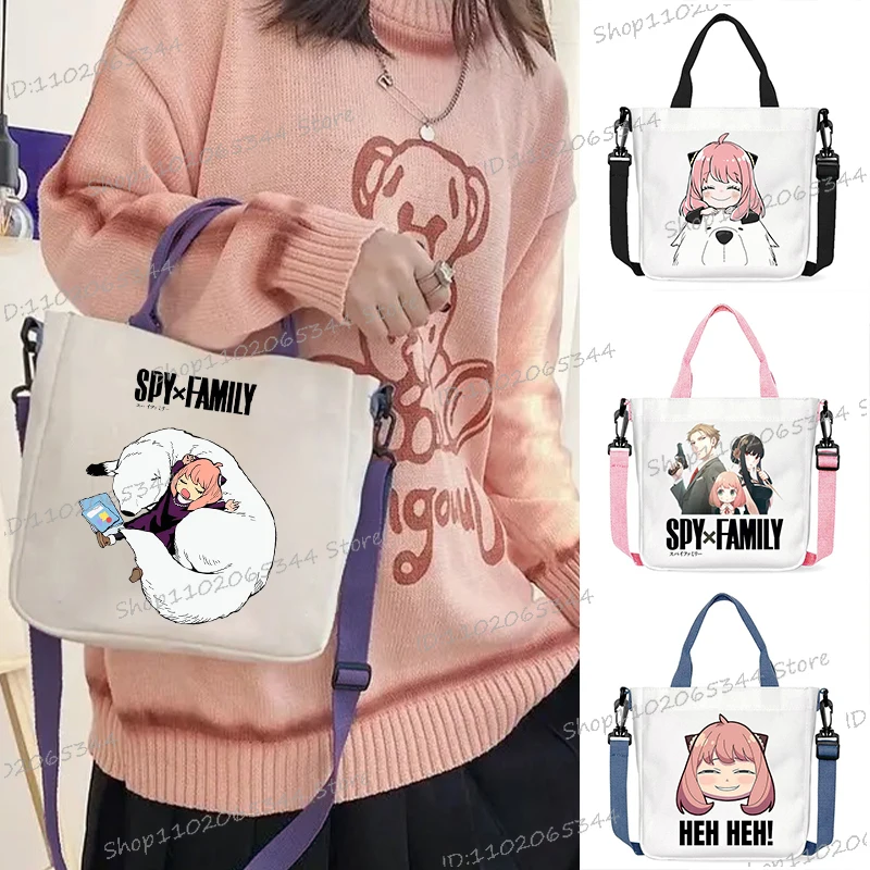 

Anime Cartoon S-Spy × Family Shoulder Bag Women Handbag Square Anya Forger Crossbody Bags Fashion Portable Canvas Tote Satchel