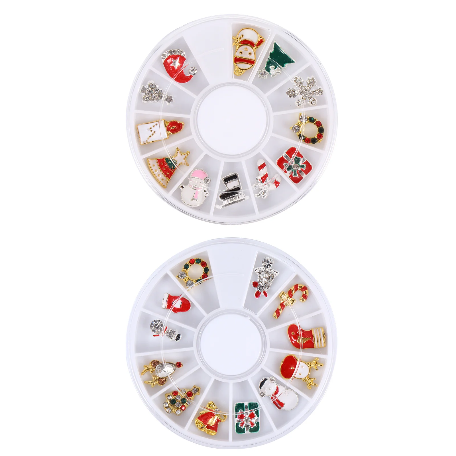 Świąteczne ozdoby ze stopu do zdobienia paznokci, cyrkonie do manicure świątecznego, zawieszki w kształcie płatków śniegu, narzędzia do dekoracji.