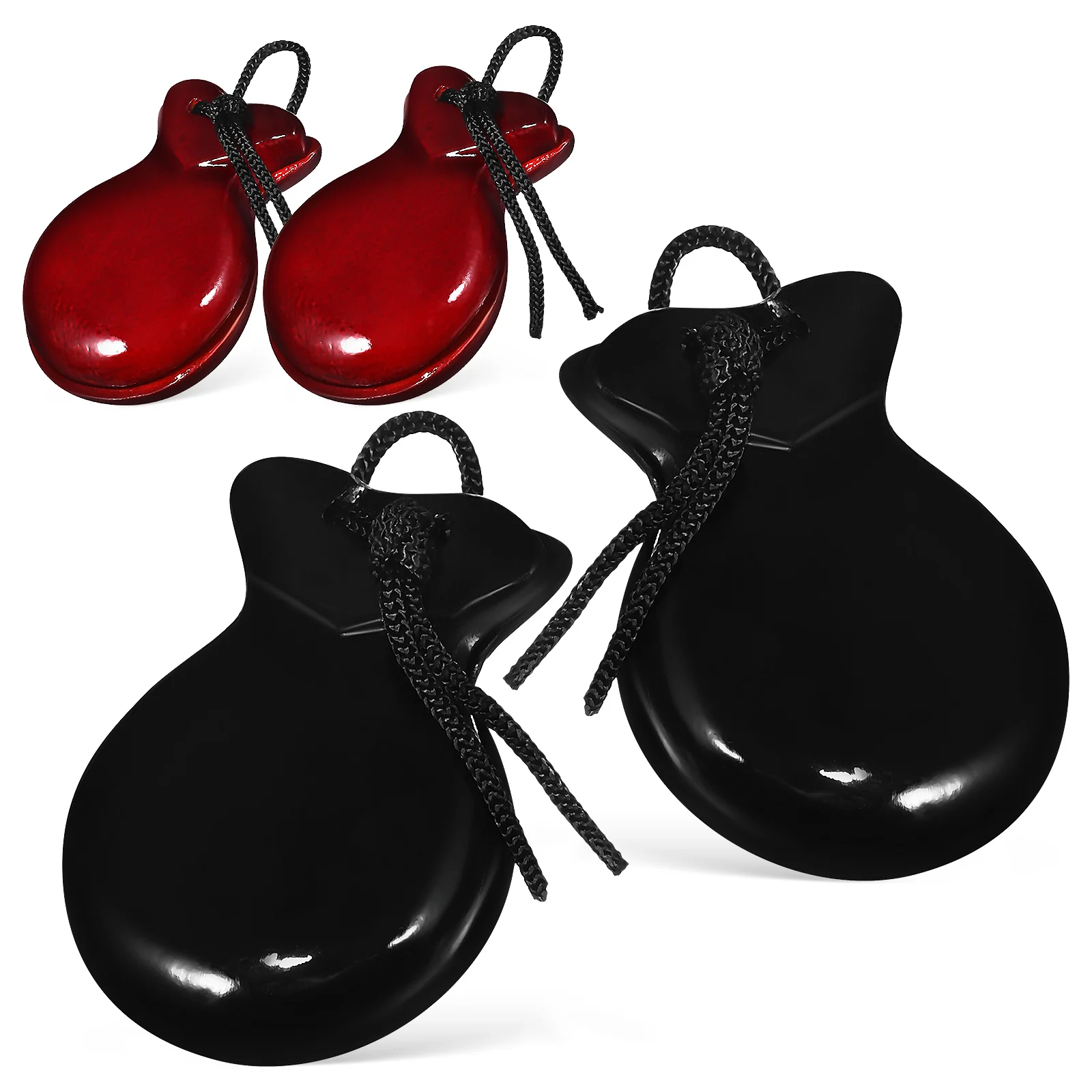

2 Pairs Musical Instruments Castanet Flapper Wooden Finger Castanets Percussion